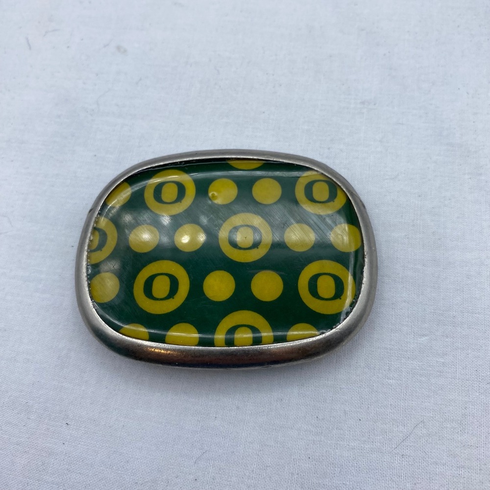 Legacy Oregon Ducks Belt Buckle Green Yellow Oval Eugene Fan Gear Accessory Mod